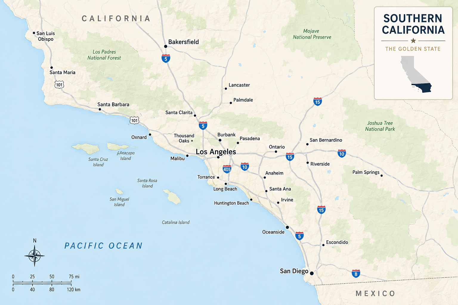 Southern California service area map